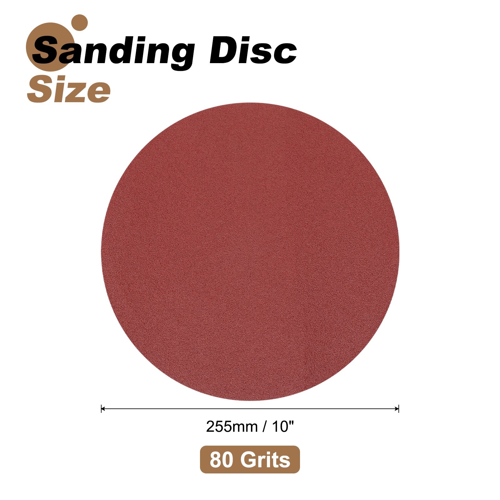 2pcs 10″ Hook and Loop Sanding Discs 80 Grits Aluminum Oxide Sandpapers