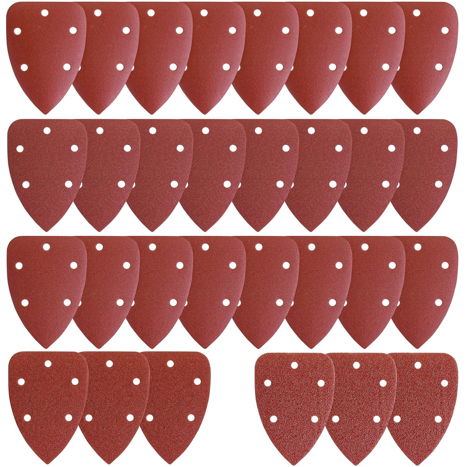 30Pcs Mouse Detail Sander Sandpaper Premium Triangle Sanding Pads 5 Grits 40-240