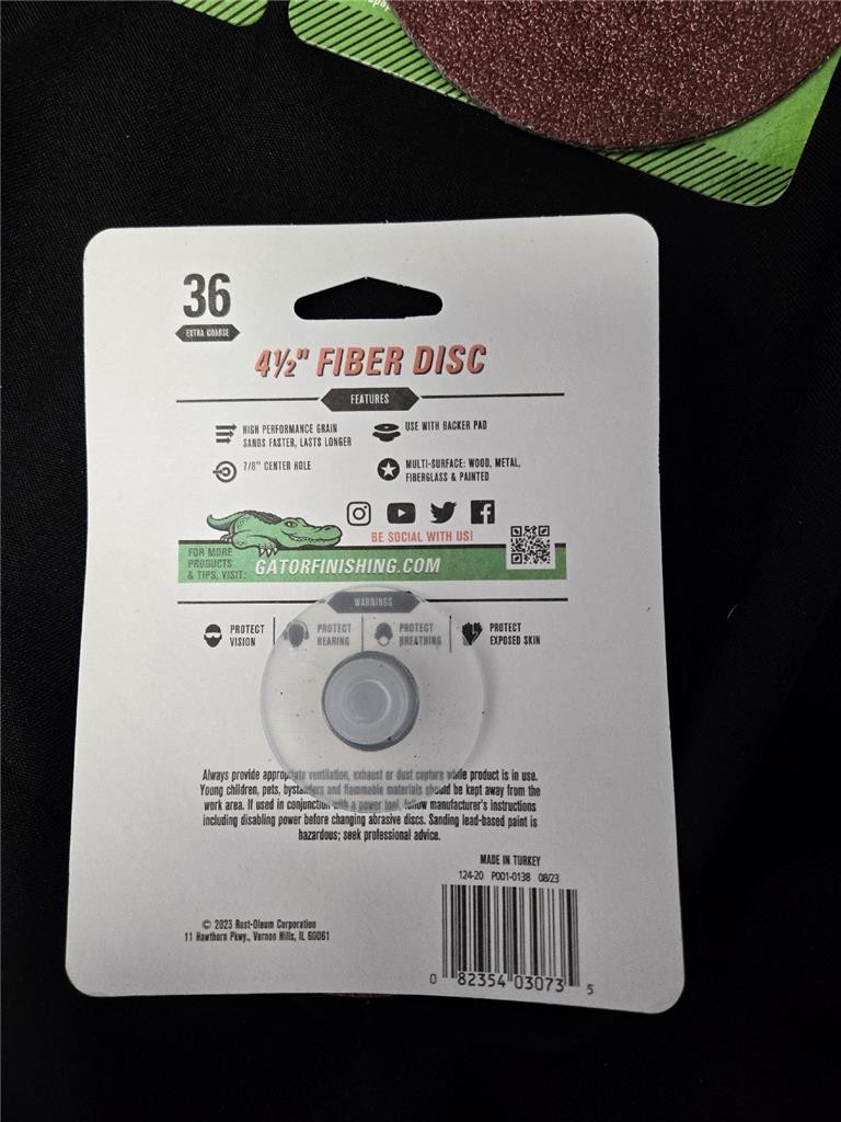 = Lot of 5 Gator Fiber Disc 60 Extra Coarse 4-1/2″ x 7/8″ 3 PK F64231 3073 NEW