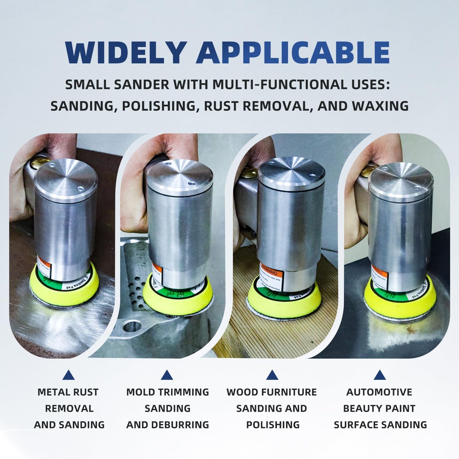 3 Inch Orbital Sander, Air Sander with 1/2/3 1/2/3inch, White、black