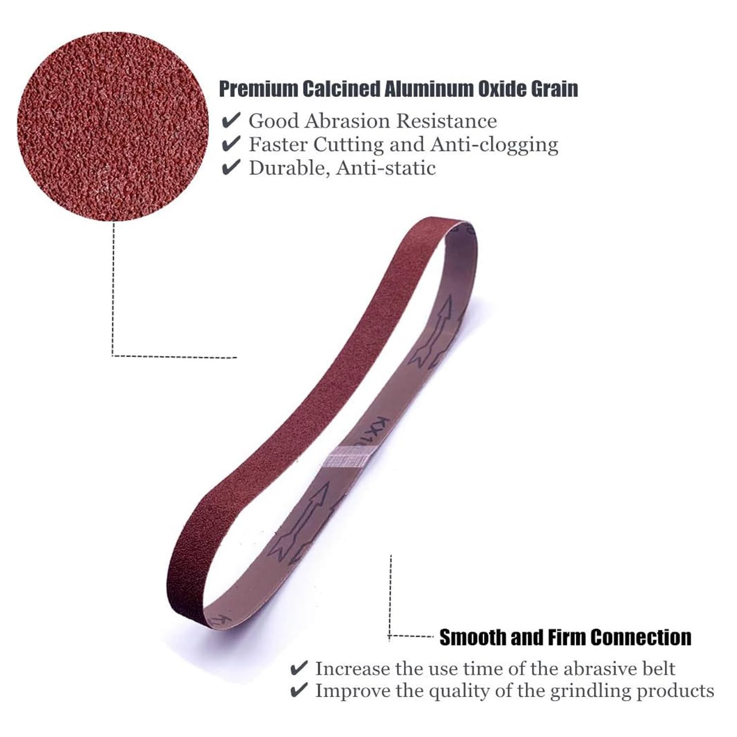 40 Grit Sanding Belts 3/8 x 13 Inch for Mini Belt Sander 24 Pack