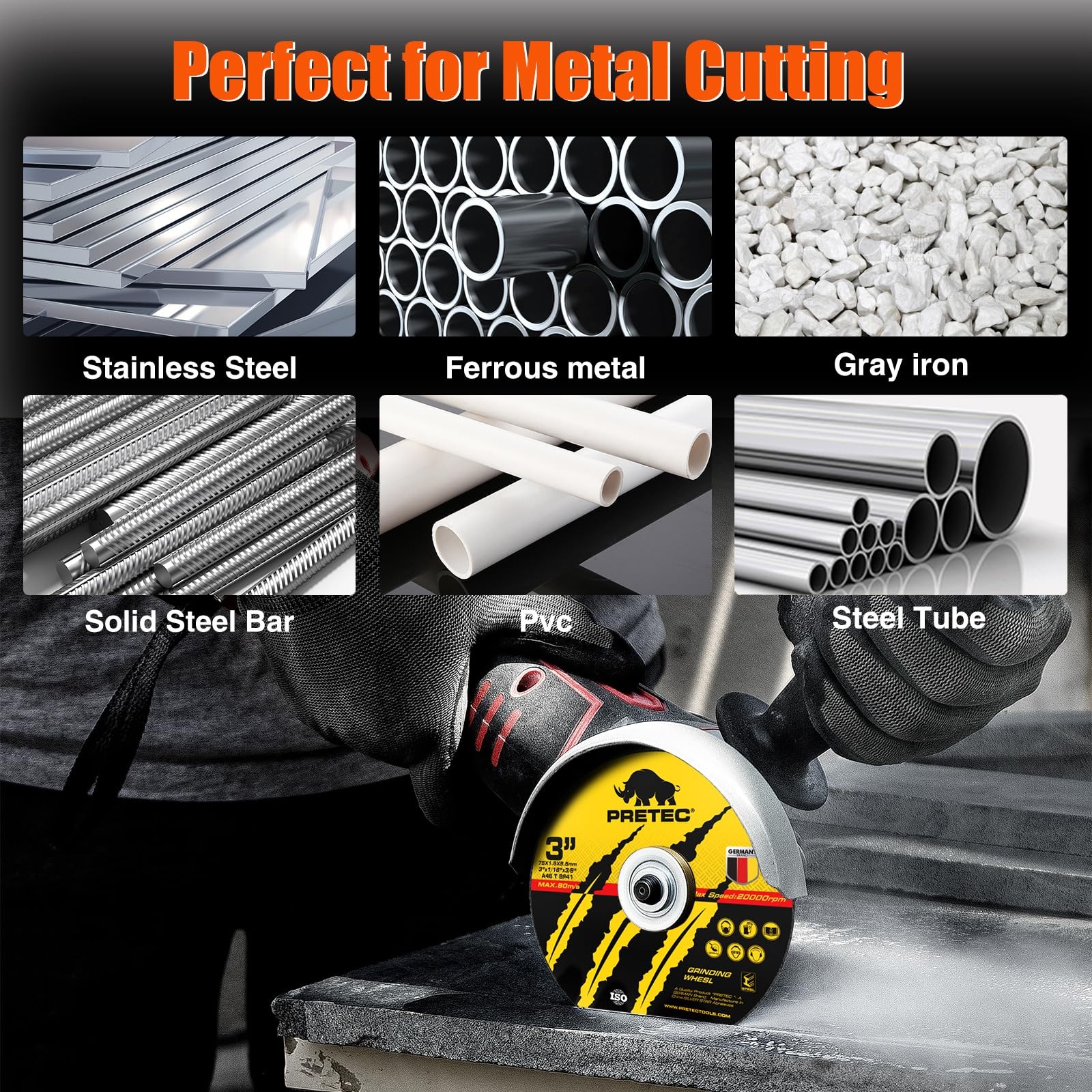 PRETEC Cut Off Wheels 27Pcs, 3 Inch Die Grinder with 1/4 in…