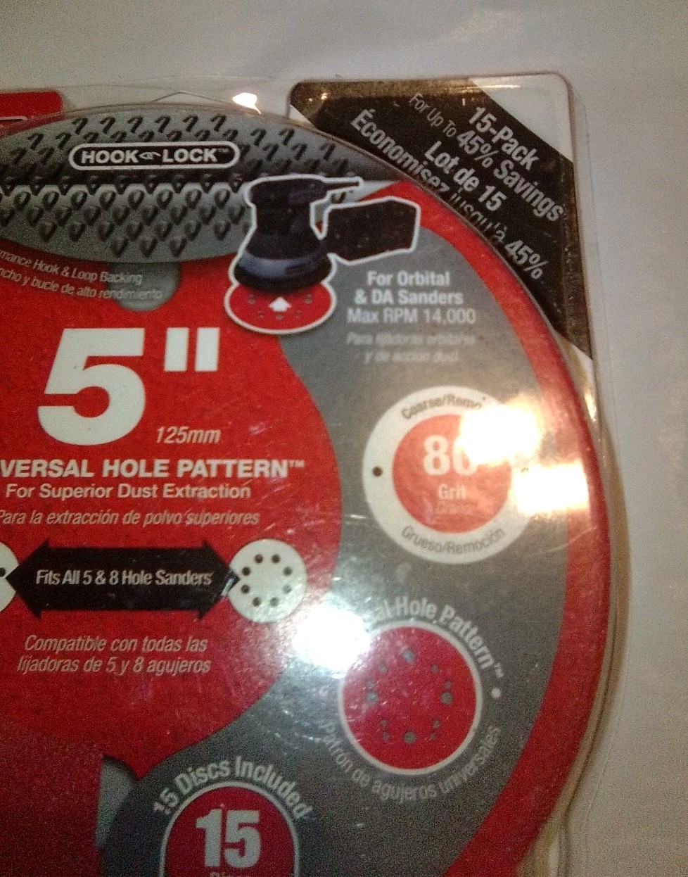 sanding discs diablo 5″/ 125mm 15-pack ceramic blend 80 grit hook and lock new
