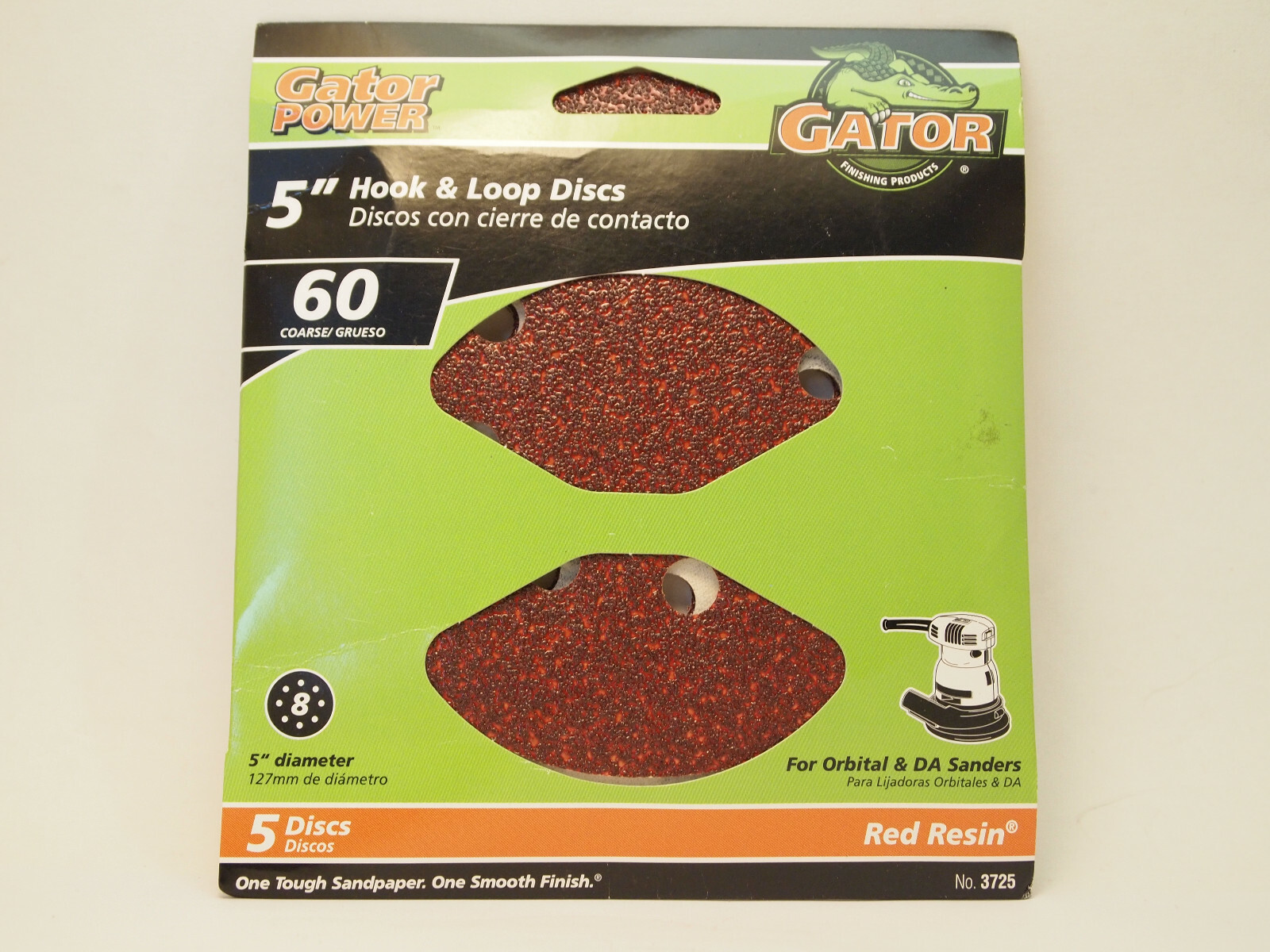 5PK 5″ 60G AO Gator Sand Sanding Sander Disc, No 3725, Ali Industries
