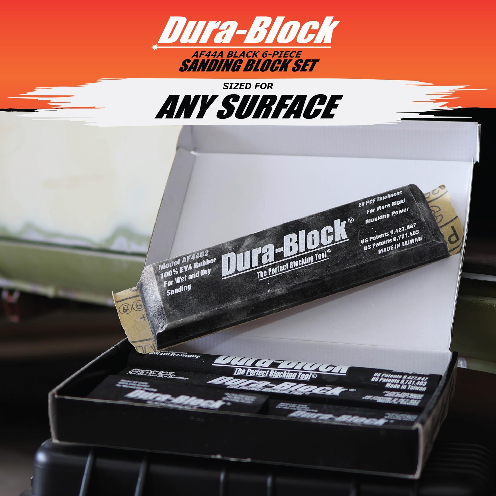 Dura-Block Set 6pc – Flexible EVA Foam Wet or Dry Autobody Sanding Blocks Kit…