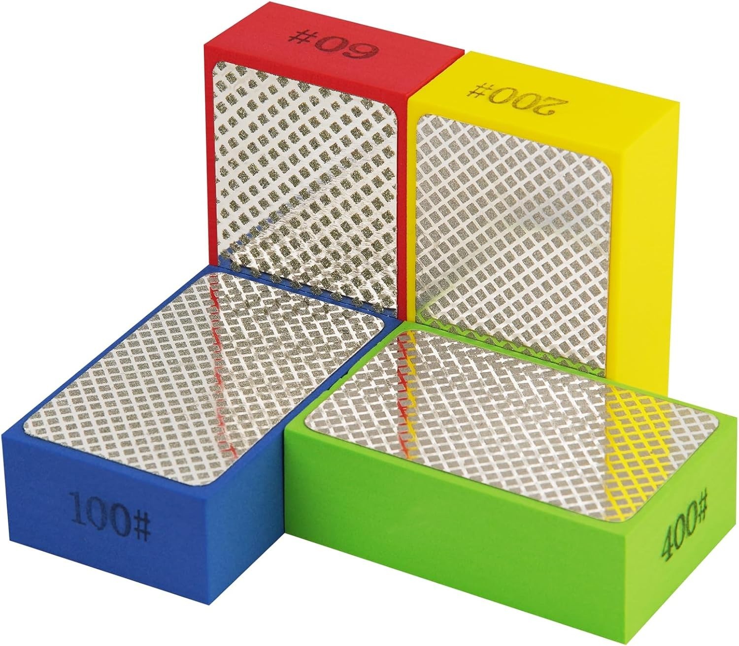 Diamond Polishing Pads Sanding Blocks – 4pcs Diamond Sanding Sponge Pads Tile…
