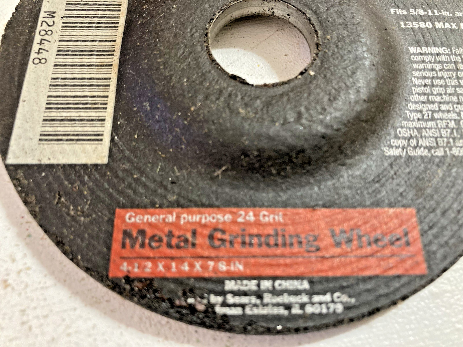 Lot 2 Sears Craftsman 9 28448 Metal Grinding Wheel 24 grit 4 1/2 x1/4x 7/8 in.