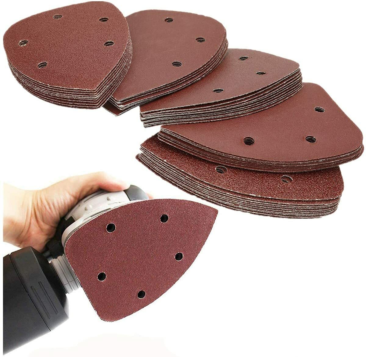 84PCS 40 60 80 120 180 240 320 Grit Mouse Detail Sander Sandpaper Sanding Pads