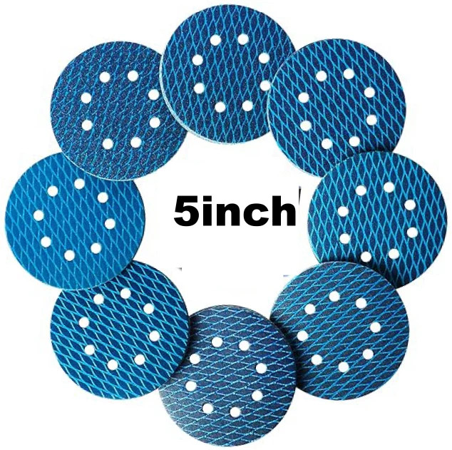 50PCS 5” Anti Blocking Rhombus Sanding Discs 125mm Hook&Loop 8-H P600 for Car