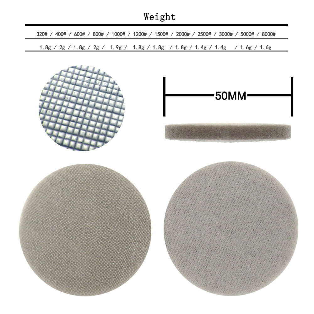 50mm Hook and Loop Sanding Foam Sponge Disc Pads Sandpaper Orbital 2 inch