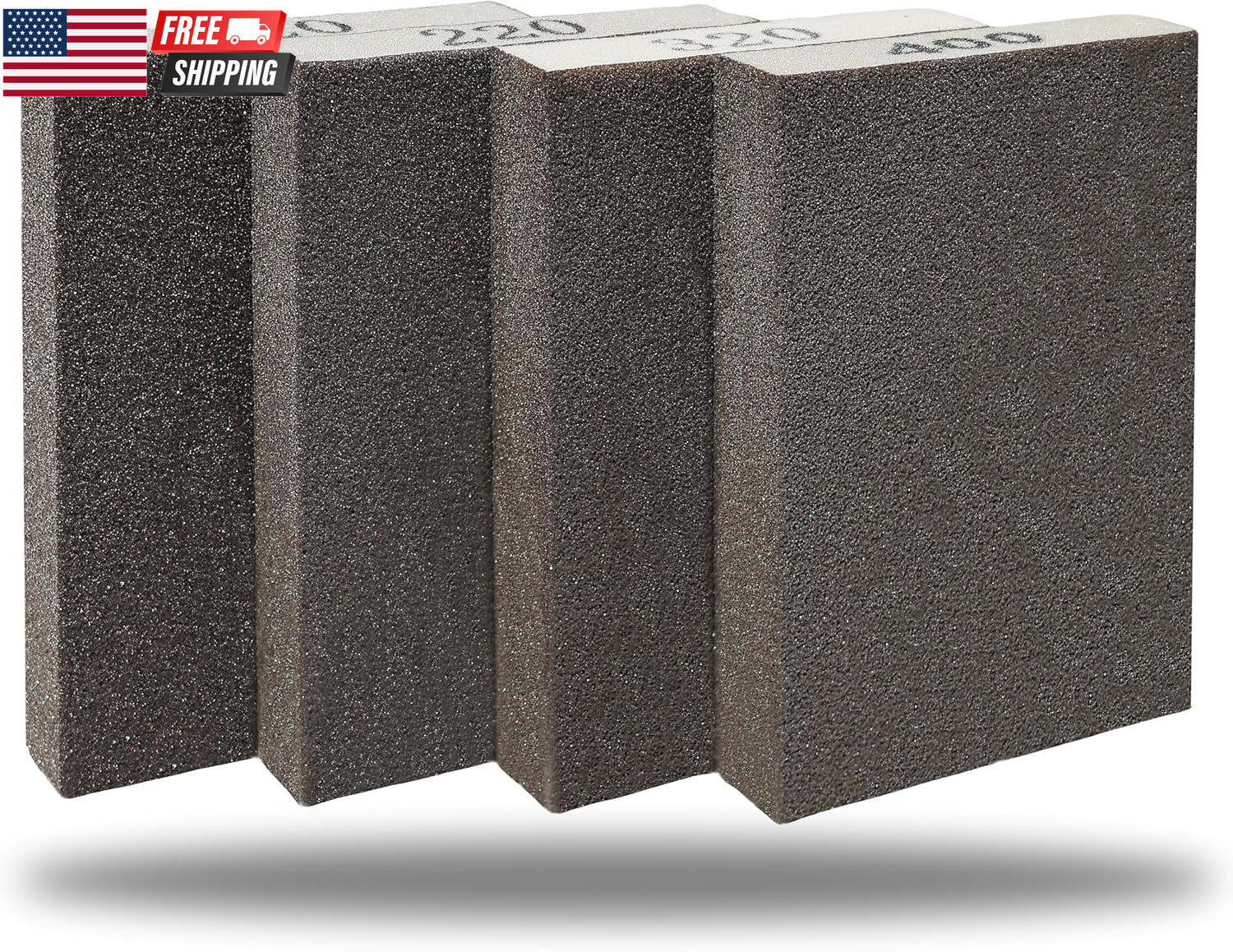 4 Pack Hand Sanding Sponge Set -120 220 320 400 Grit- Coarse Medium Fine Grit Sa