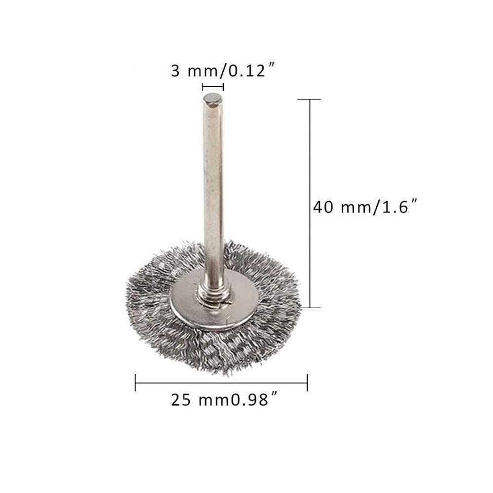 15 Pcs T Shape Stainless Steel Wire Brushes Wheel 1/8” Mandrel Rust Removed …