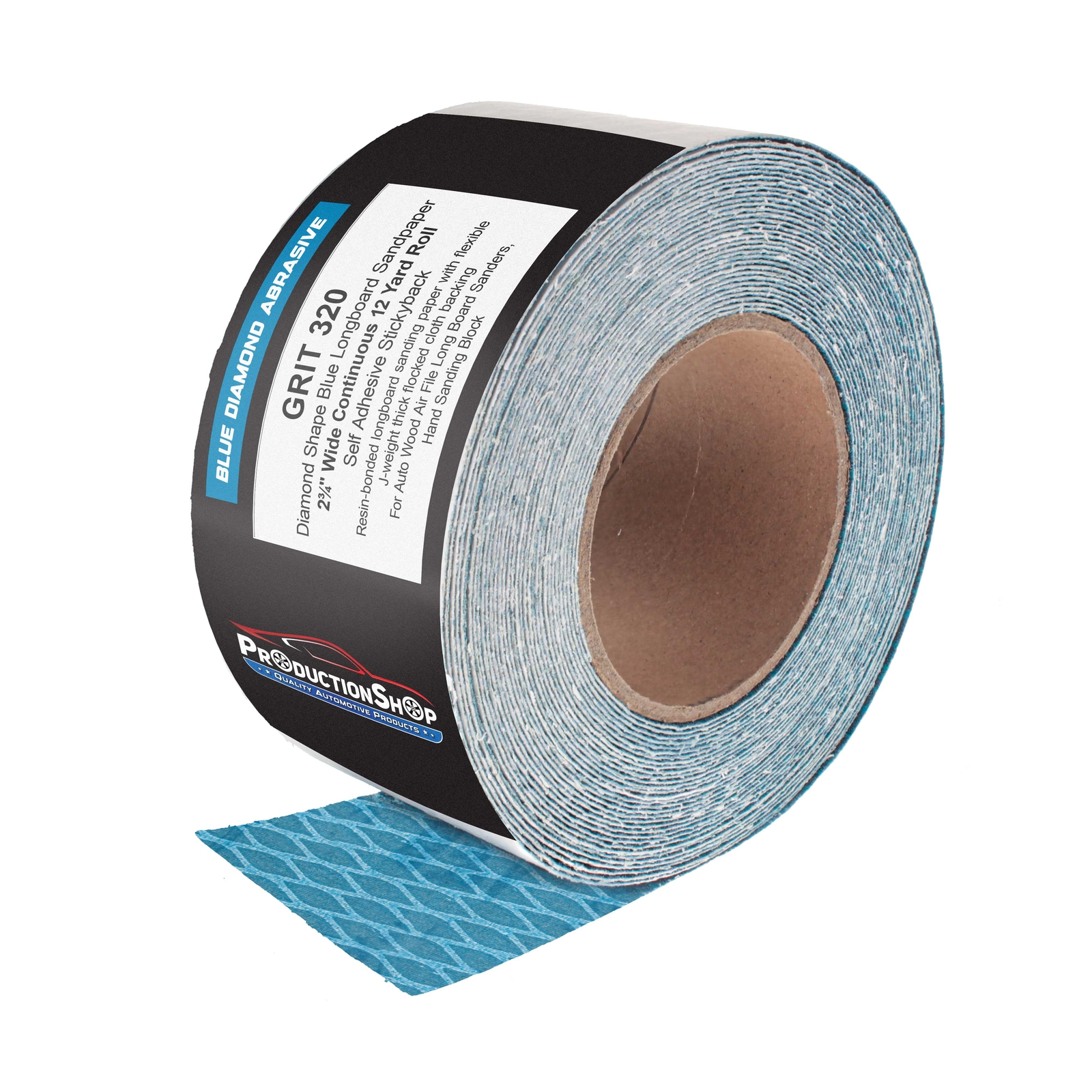 320 Grit PSA Diamond Shape Longboard Sandpaper 2.75″x 12 Yard Roll Self Adhesive
