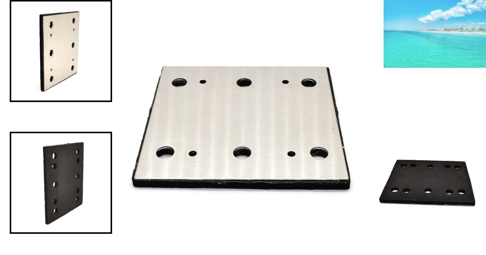 Medium Grit 180 Sanding Pad 1/4 Sheet, Fits Milwaukee Palm Sanders – 6 Holes