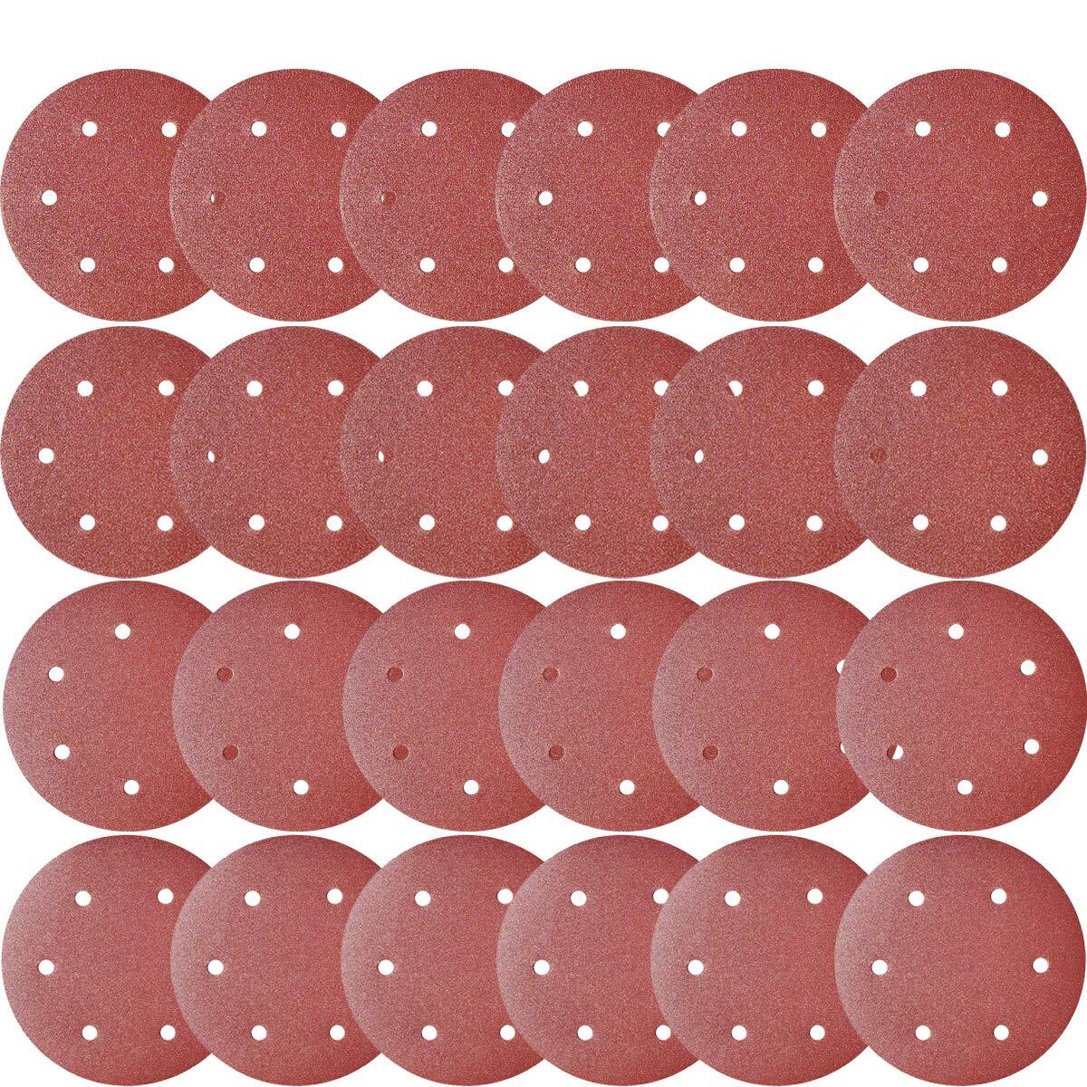 30 PCS 9-Inch 6-Hole Drywall Sanding Discs Set – 80 100 120 180 9 inch, Brown