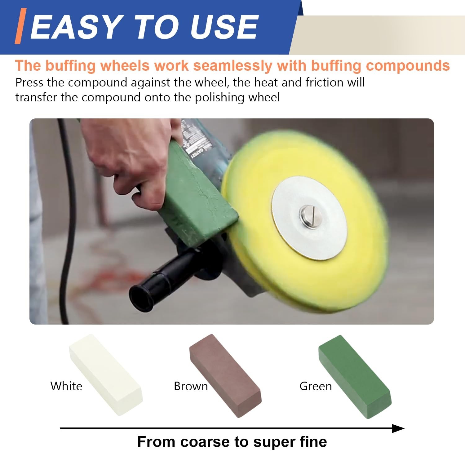 8 Airway Buffing Wheel Kit Polishing Wheel and Polishing Compound for Angle G…
