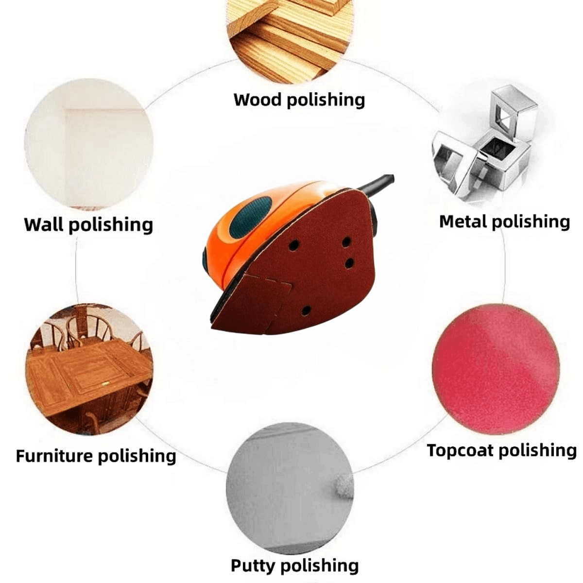Mouse Sanding Sheet Sandpaper Black and Decker P40-P2000 Grit Palm Sander Pads