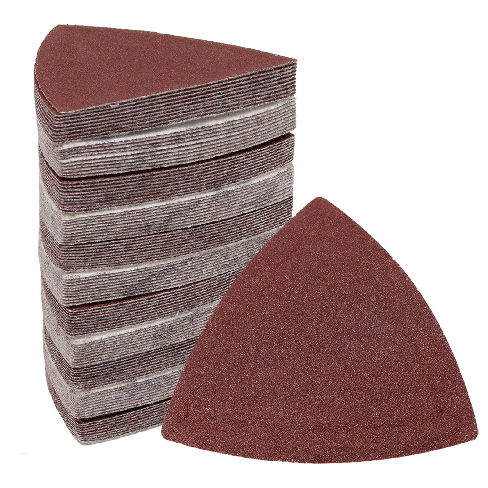 120 Pcs Triangle Sanding Pads, 150 Grits Detail Sander Sandpaper Hook and Loo…