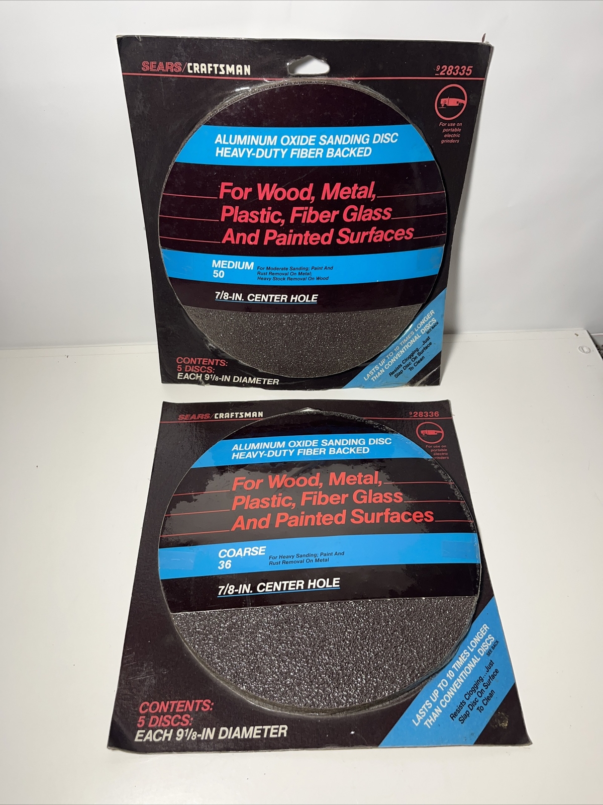 Sears Aluminum Oxide Sanding Disc Fiber Backed 9 1/8” 7/8” Center Hole #50 #30