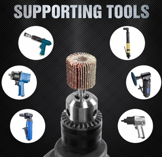 20 Pcs Flap Wheel Sander Set 80 Grit Sanding Wheel for Drill 1/4″ Shank for Meta