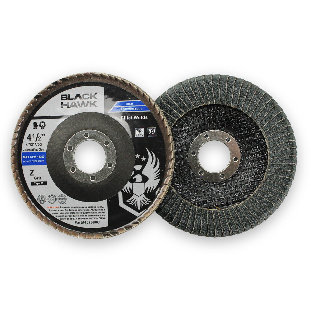 5 Pack – 4.5″ x 7/8″ Zirconia Curved Edge Flap Discs for Fillet Weld and Corners