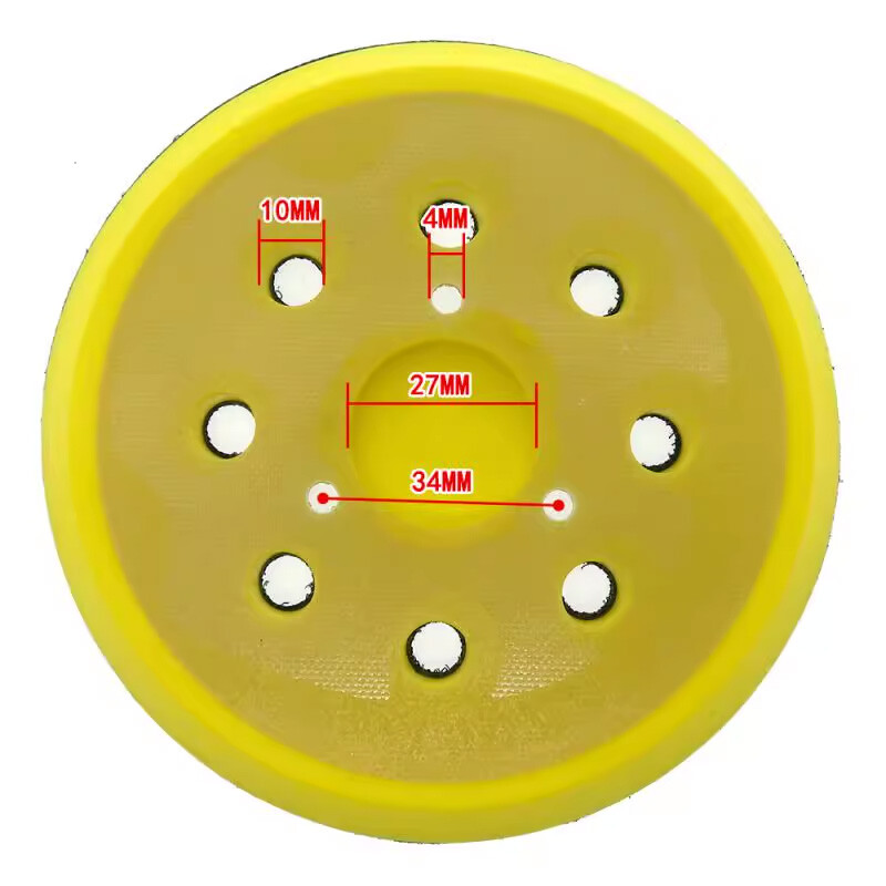 5 Inch 8 Holes 3-Eye Backing Pad 125mm Sanding Pad Hook & Loop For Car/Furniture