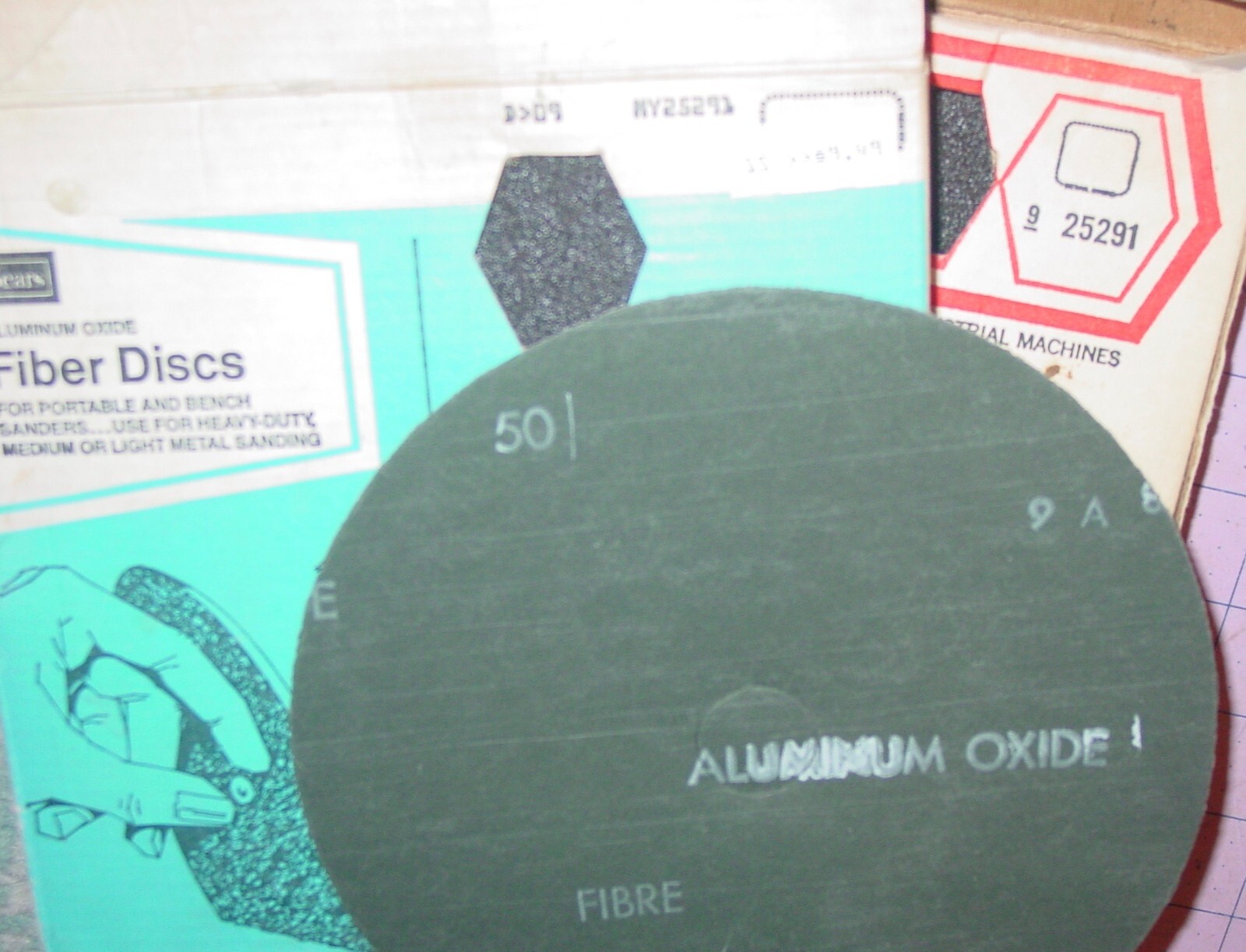 Fiber Resin Sanding 145 Discs Aluminum Oxide Large Mix Lot Sears Norton USA NOS