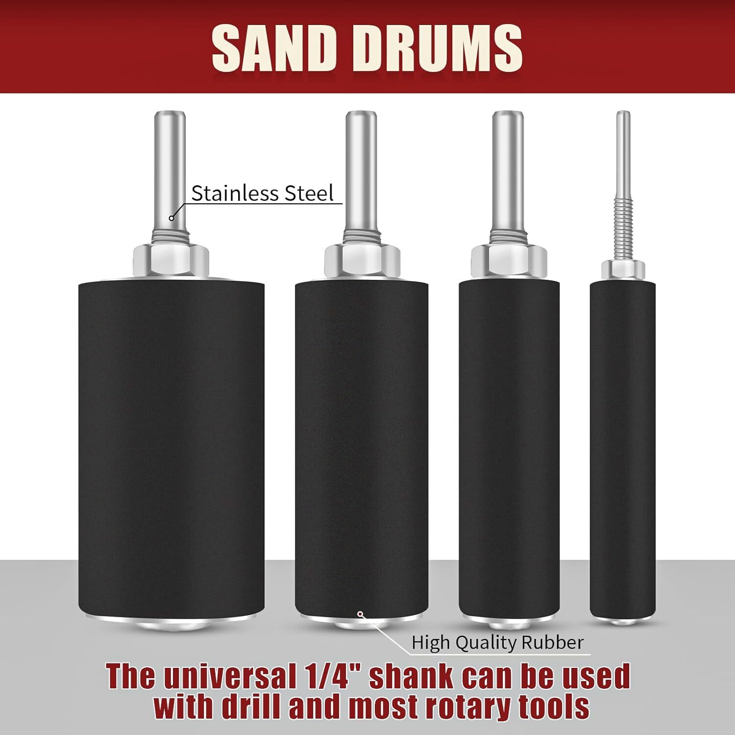 16 Pack 2″ Blue Zirconia Sanding Drums and Sleeves Set for Drill 60 80 120 Grit