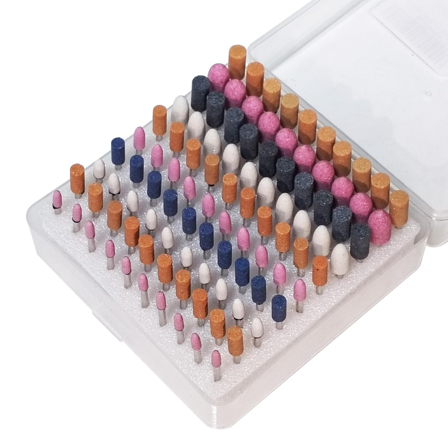100 Pcs Grinding Stones Sets – 1/8” Shank Assorted Abrasive Stone Mounted