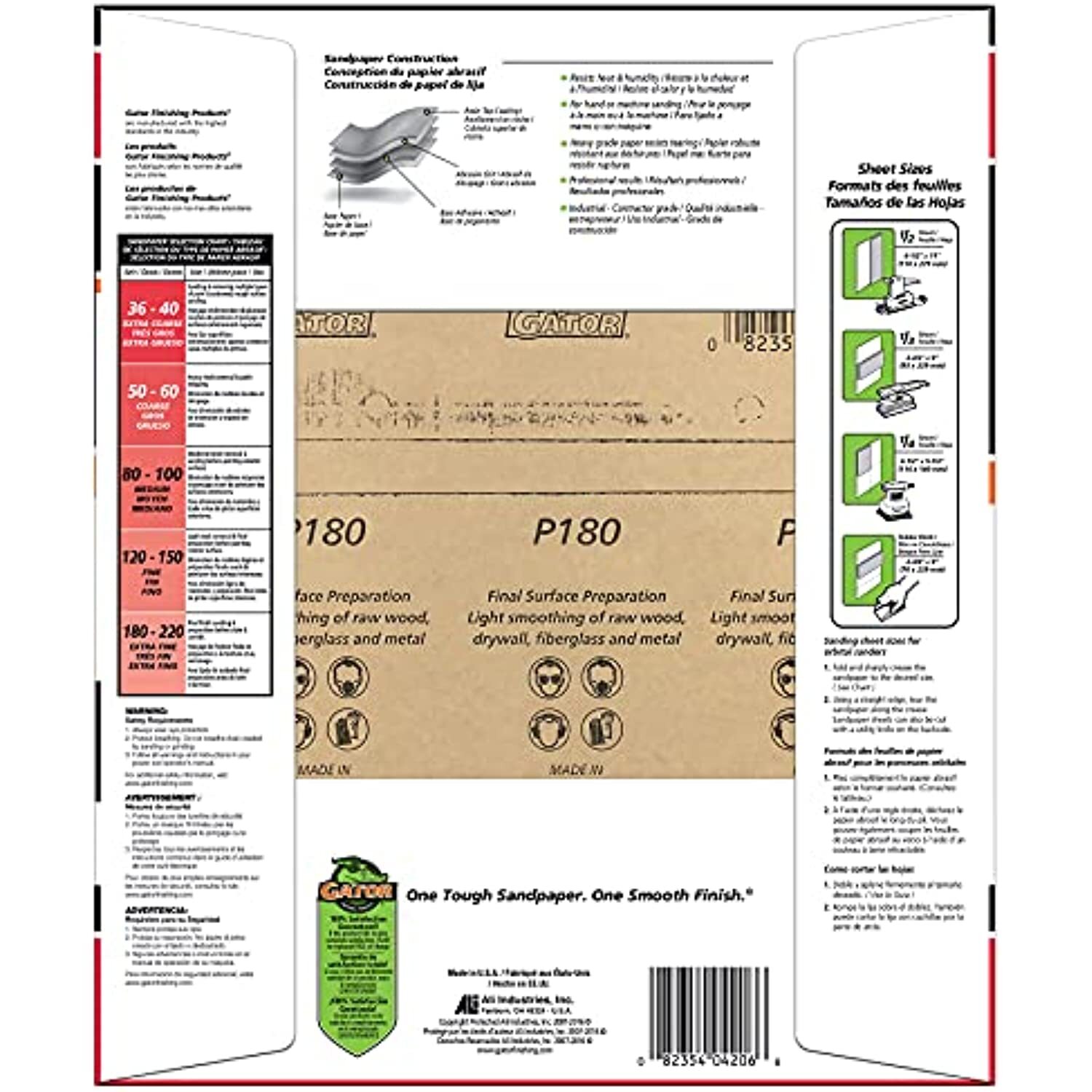 ALI INDUSTRIES 4206 9″ x 11″ Multi-Surface Sanding Sheets, Brown