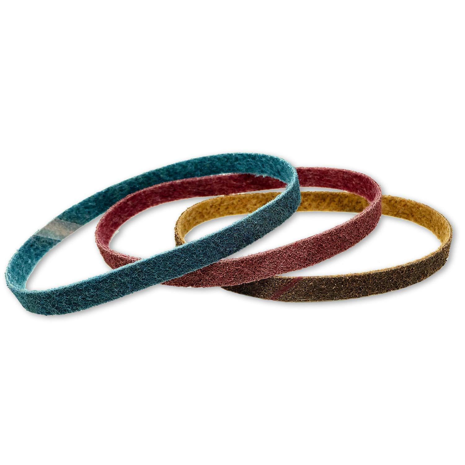 Non Woven Sanding Belts for Surface Conditioning 1 X 30 Inch Select Grit 3 Pack