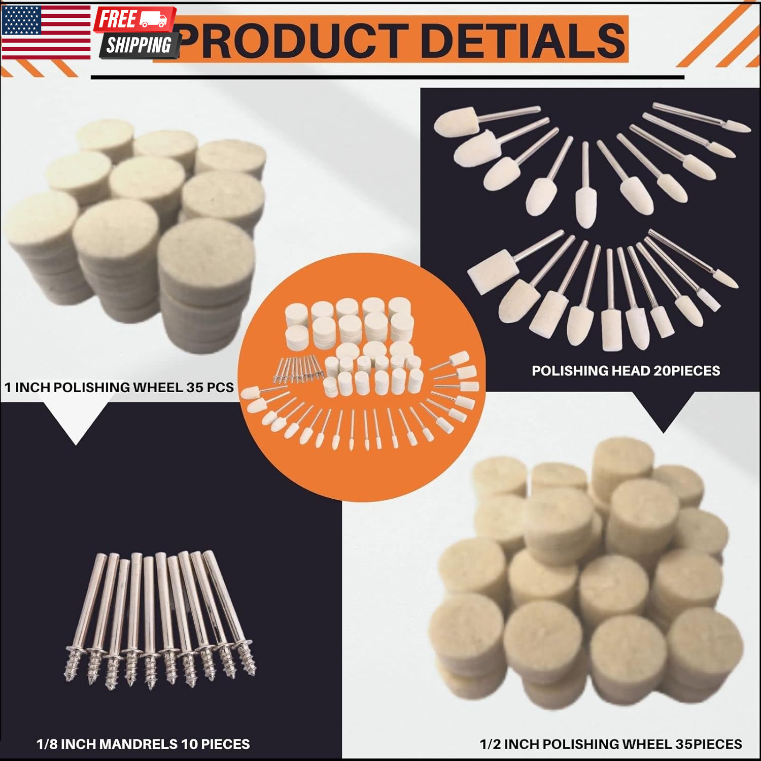 100PCS Polishing Buffing Wheel for Dremel Polishing Kit, Polishing Wheel for Dre