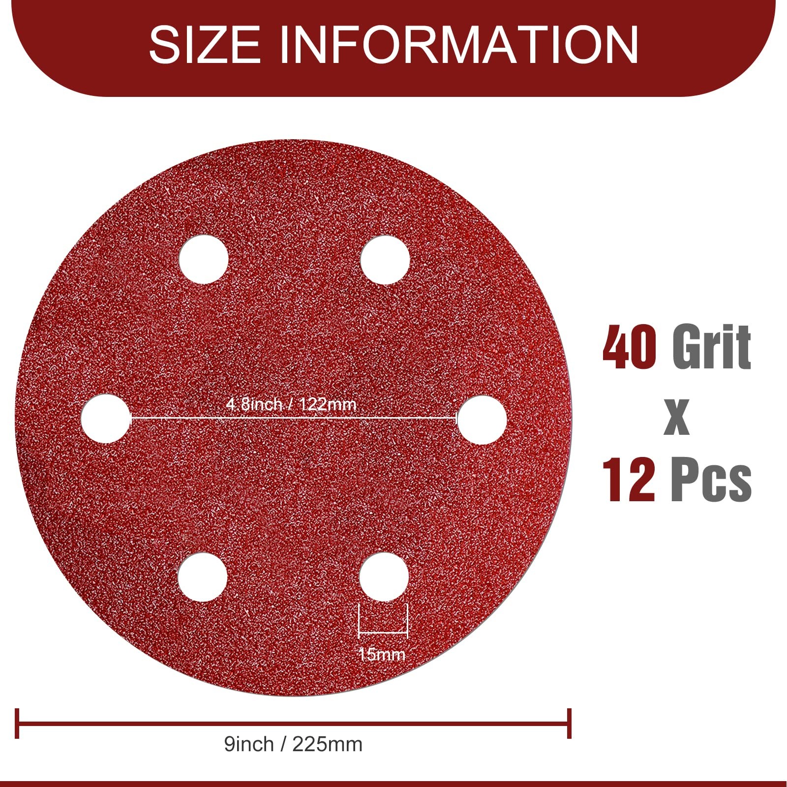 Awutzut 9 Inch 6 Hole Sanding Discs 40 Grit Hook and Loop for Drywall Sander …