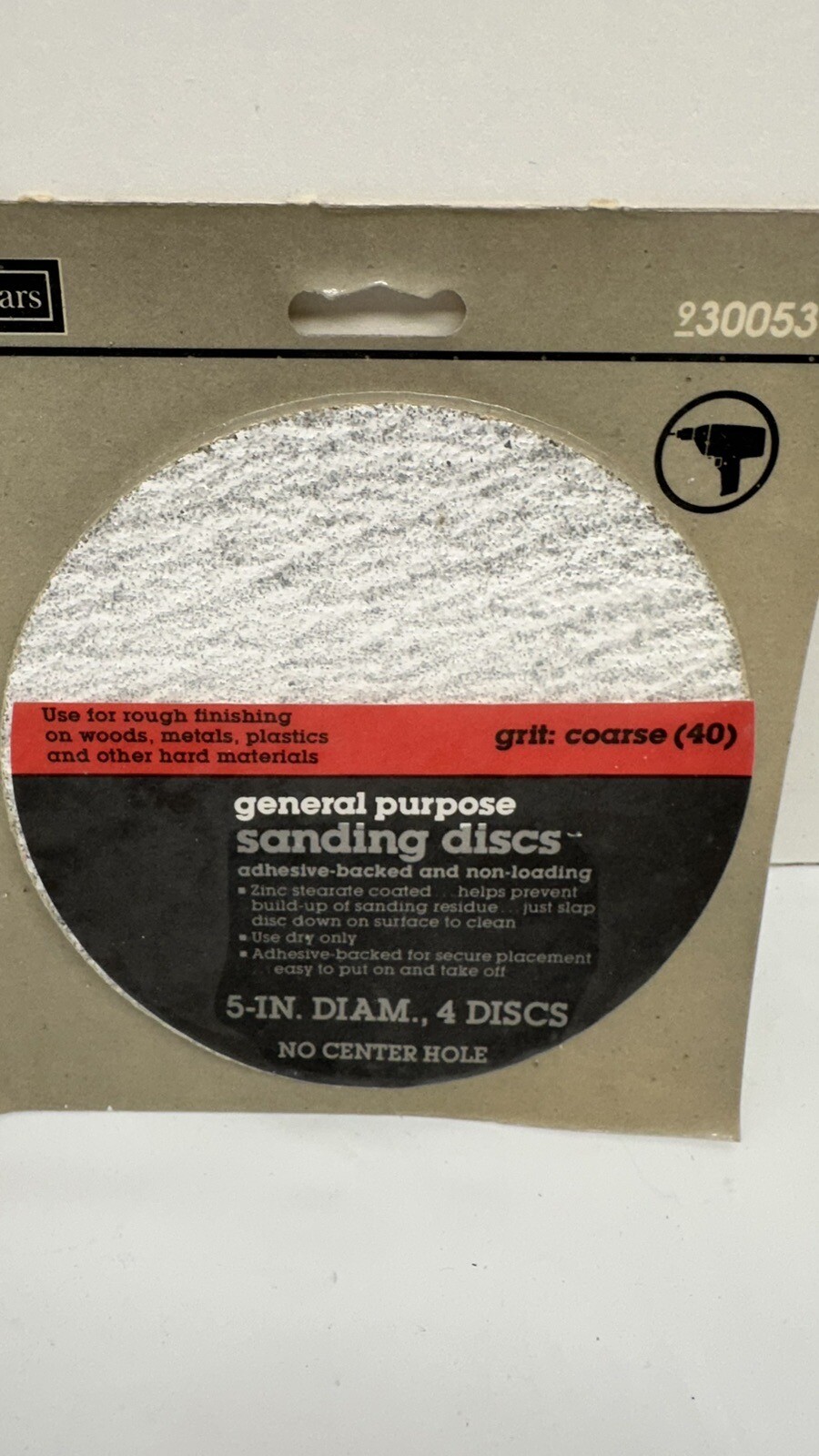 Sears General Purpose 5” Diam Sanding Discs 930051/53 Lot If 2 40/120 Grit