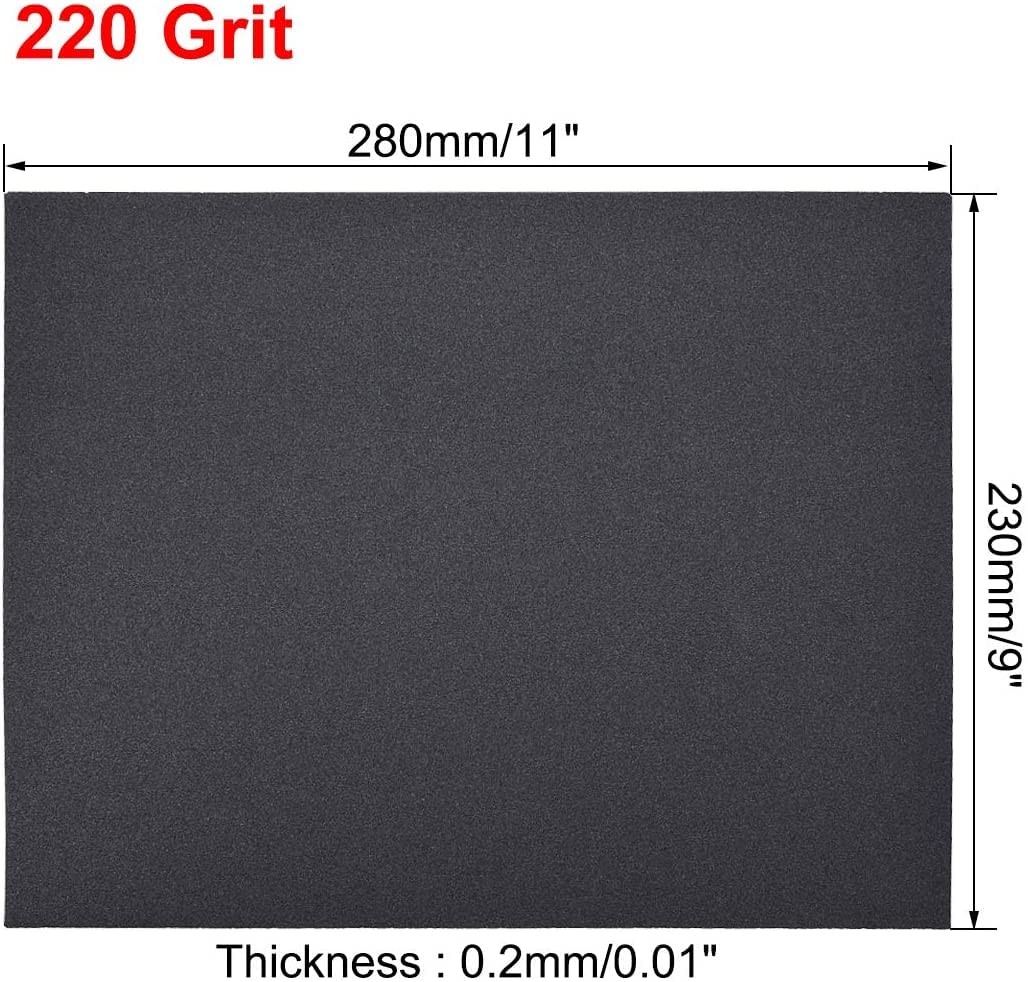 Utoolmart 220 Grits Sanding Sheets Wet Dry Silicon Carbide Sandpaper for Wood…