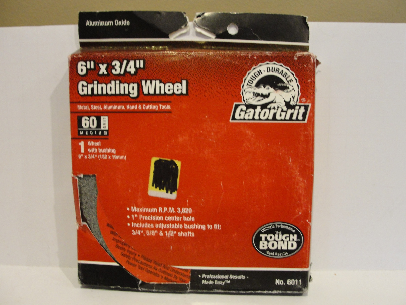 Ali Industries Gator 6″ x 3/4″ Grinding Wheel 60 Medium Aluminum Oxide, No. 6011
