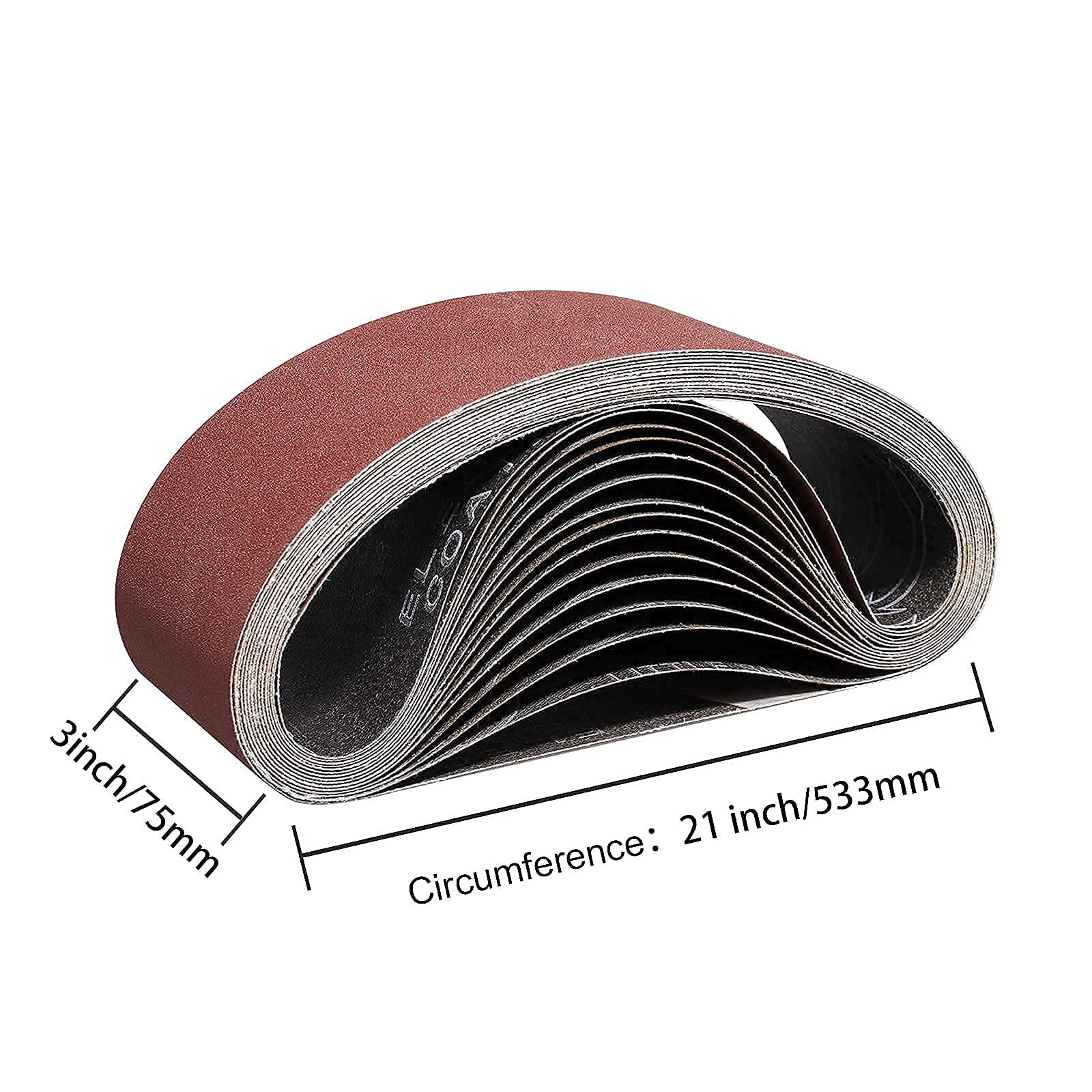 15 Pack Sanding Belts 3 X 21 Inchbelt Sander Belts 80/120/150/240/400 Assorted G