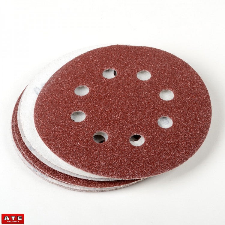 10pcs 120 Grit 5″ Hook and Loop Sanding Discs with Dust Holes