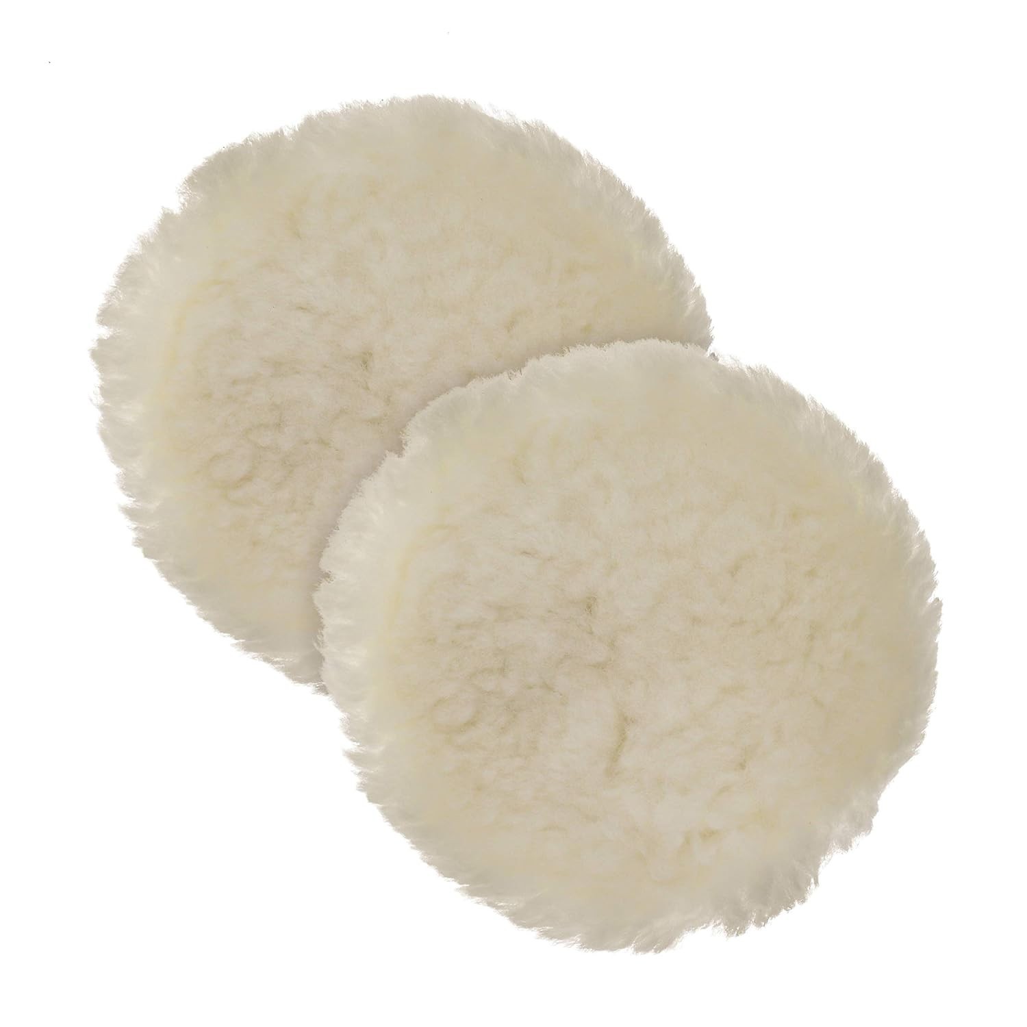 “6”” Natural Wool 1″” Pile Buffing & Polishing Tie-On Bonnet Pad (Pack of 2) “