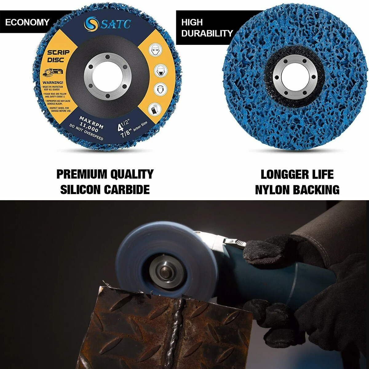 3PCS Poly Strip Clean Disc 4-1/2″ x7/8″ Easy Paint Stripping Rust Removal Wheels