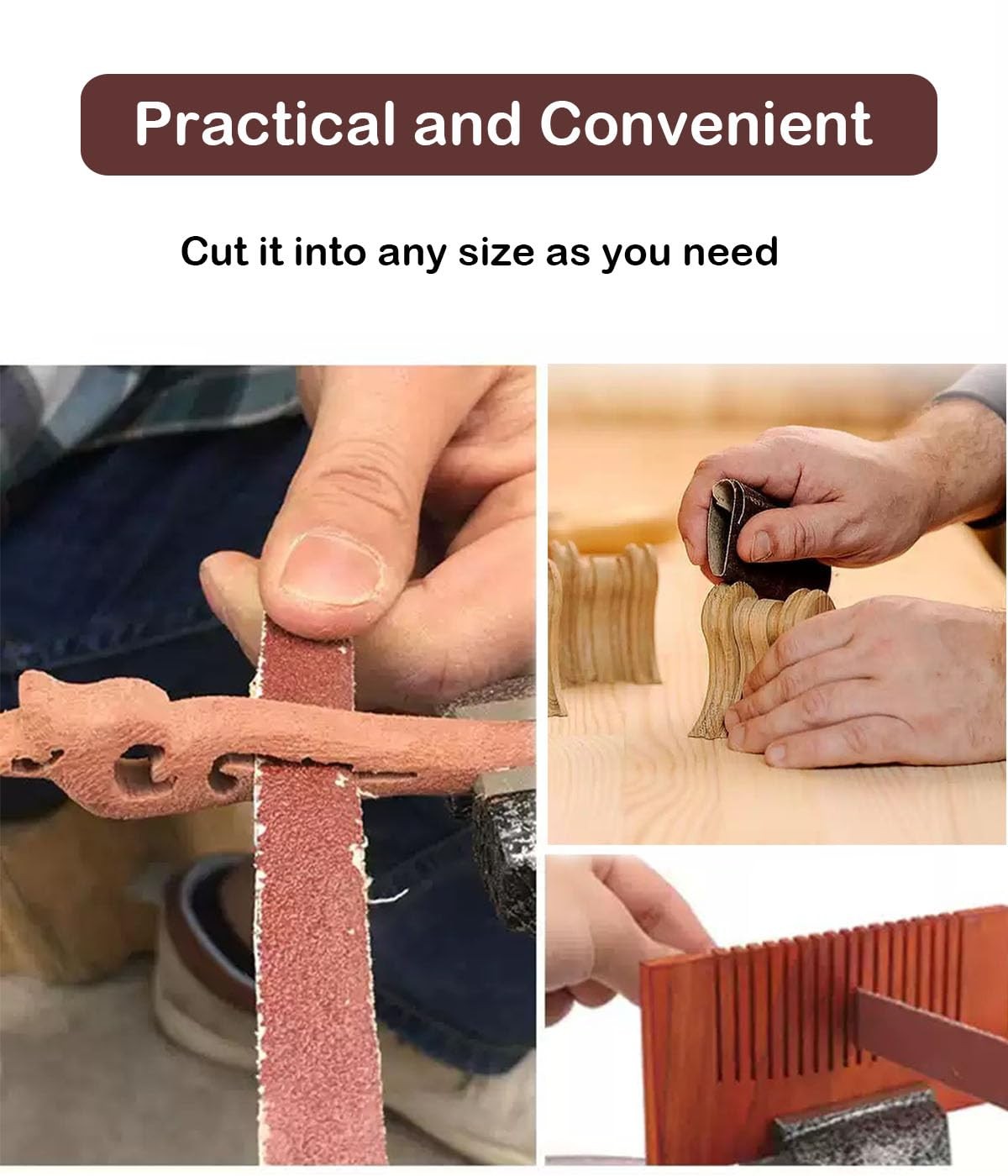 Sandpaper Roll 6 Grits 1in x 19.7ft Emery Cloth Wet Dry Wood Metal Furniture Dis