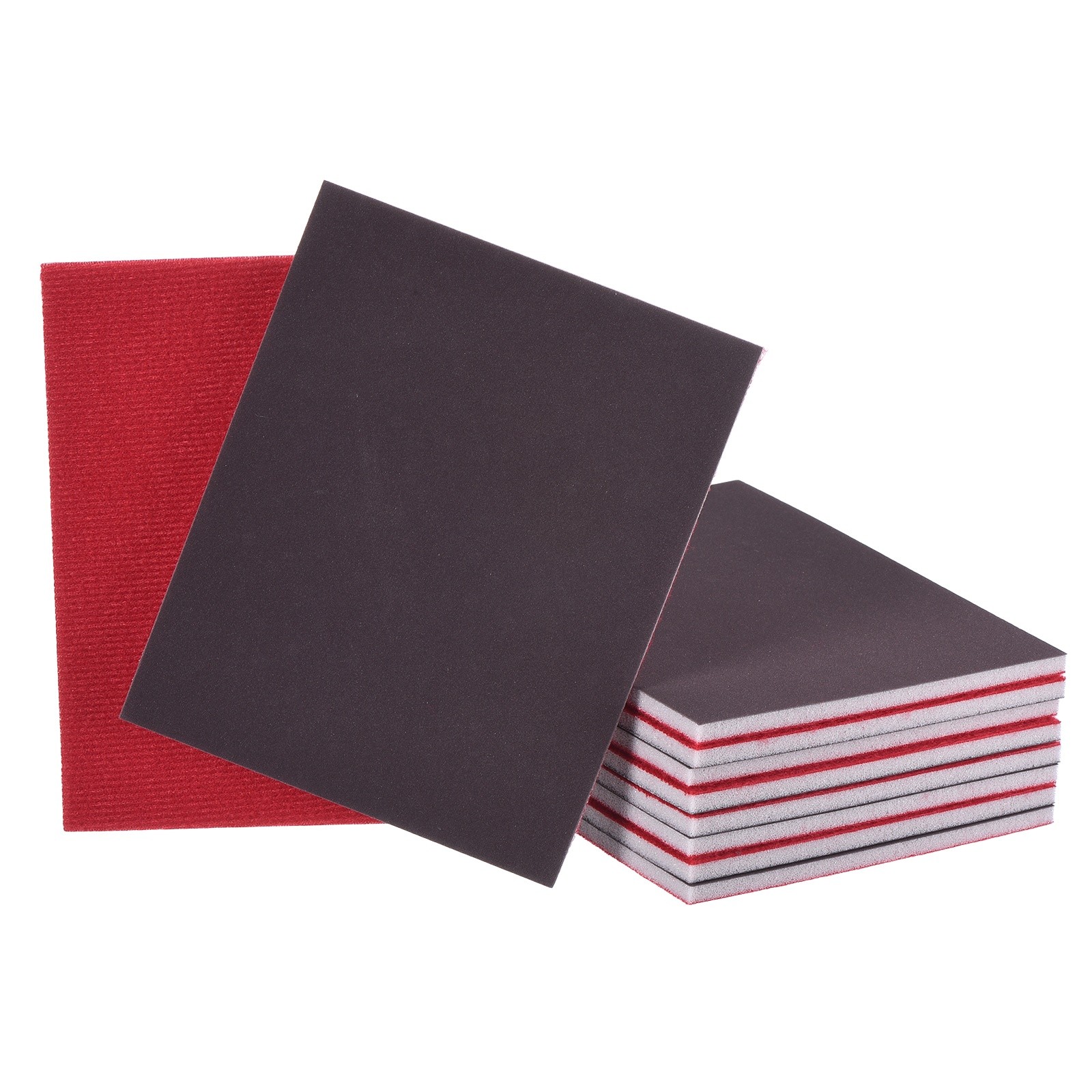 10 Pcs 800-1000 Grit 5.5 x 4.5 Inch Hook & Loop Foam Sanding Blocks, Black