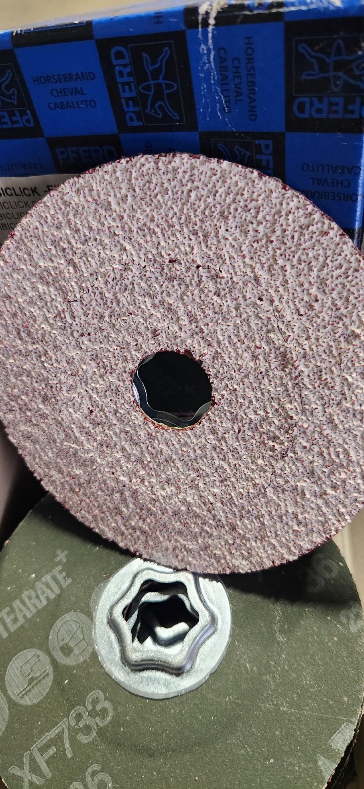 Pferd Backing Pad, 4-1/2 Inch Diameter, 5/8-11 WITH 36GRIT PADS 25 EACH