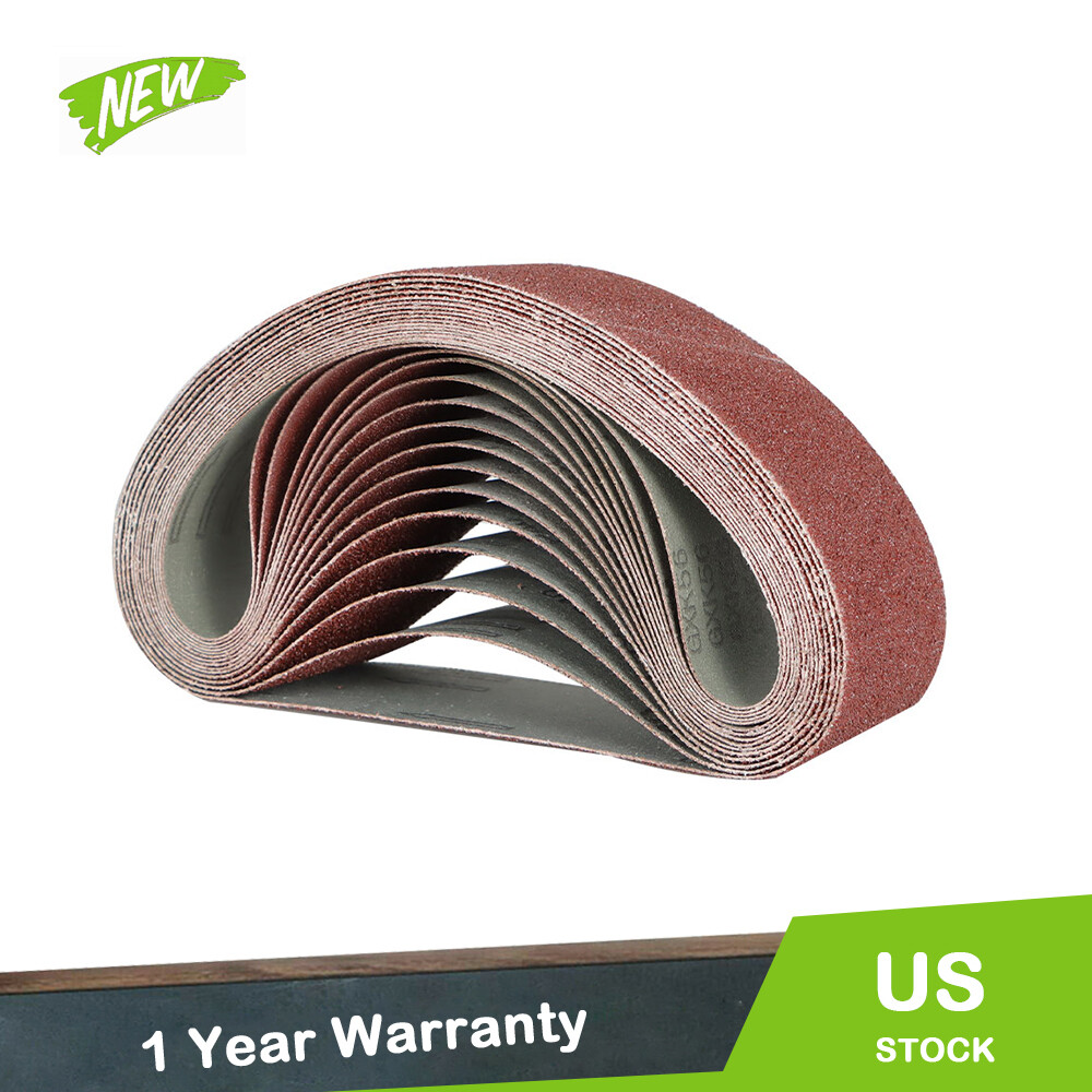 12PCS Grit Belt Sander Paper Sandpaper 4×24″ Sanding Belts 80 120 150 240 400 US