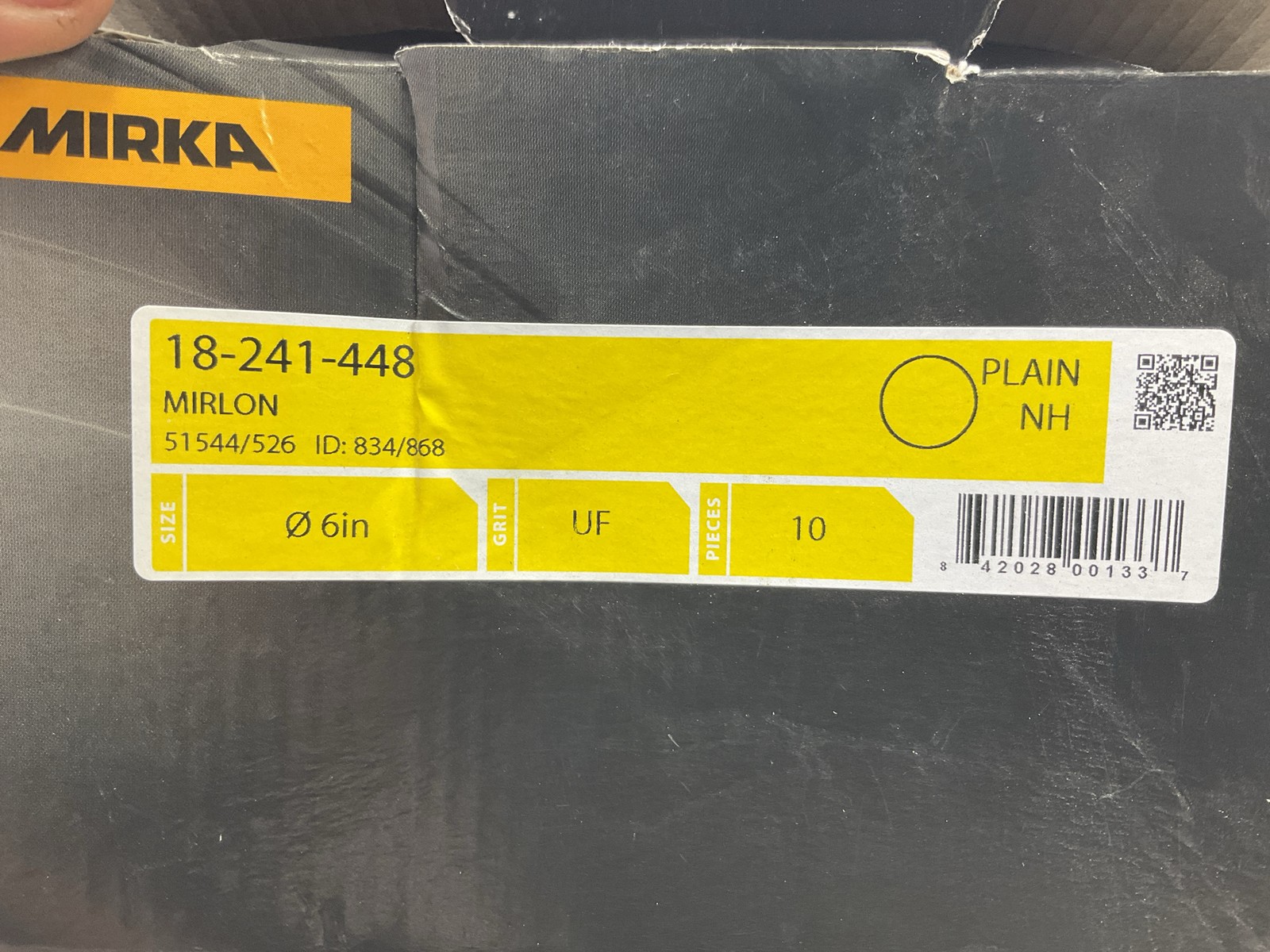 Mirka 18-241-448 Mirlon 6″ 1500 Grit Non Woven Scuff Disc (10 Pads Total)