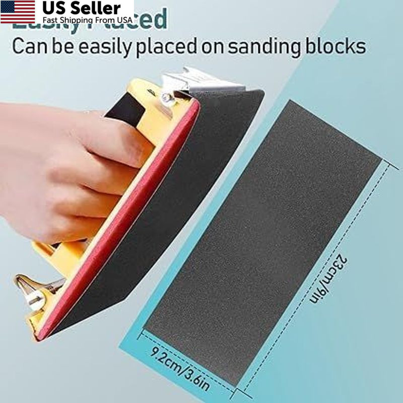 Wet Dry Sandpaper Sheets 400-3000 Grit Assortment Wood Auto Metal 72PC 9×3.6 USA