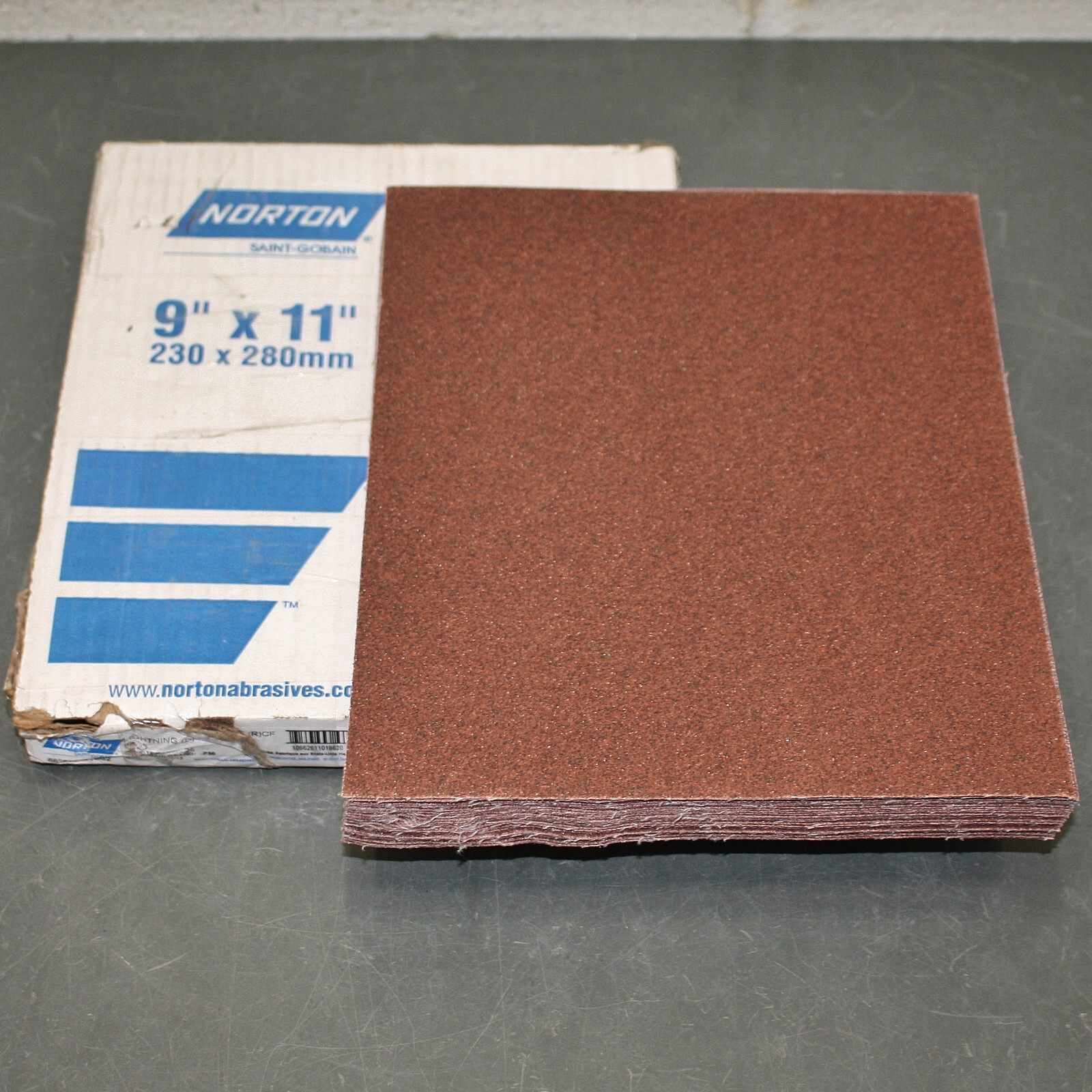 (25) Norton K225 Sanding Sheets 66261101862, 11″ x 9″ Sand Paper, 50 Grit, AO, X