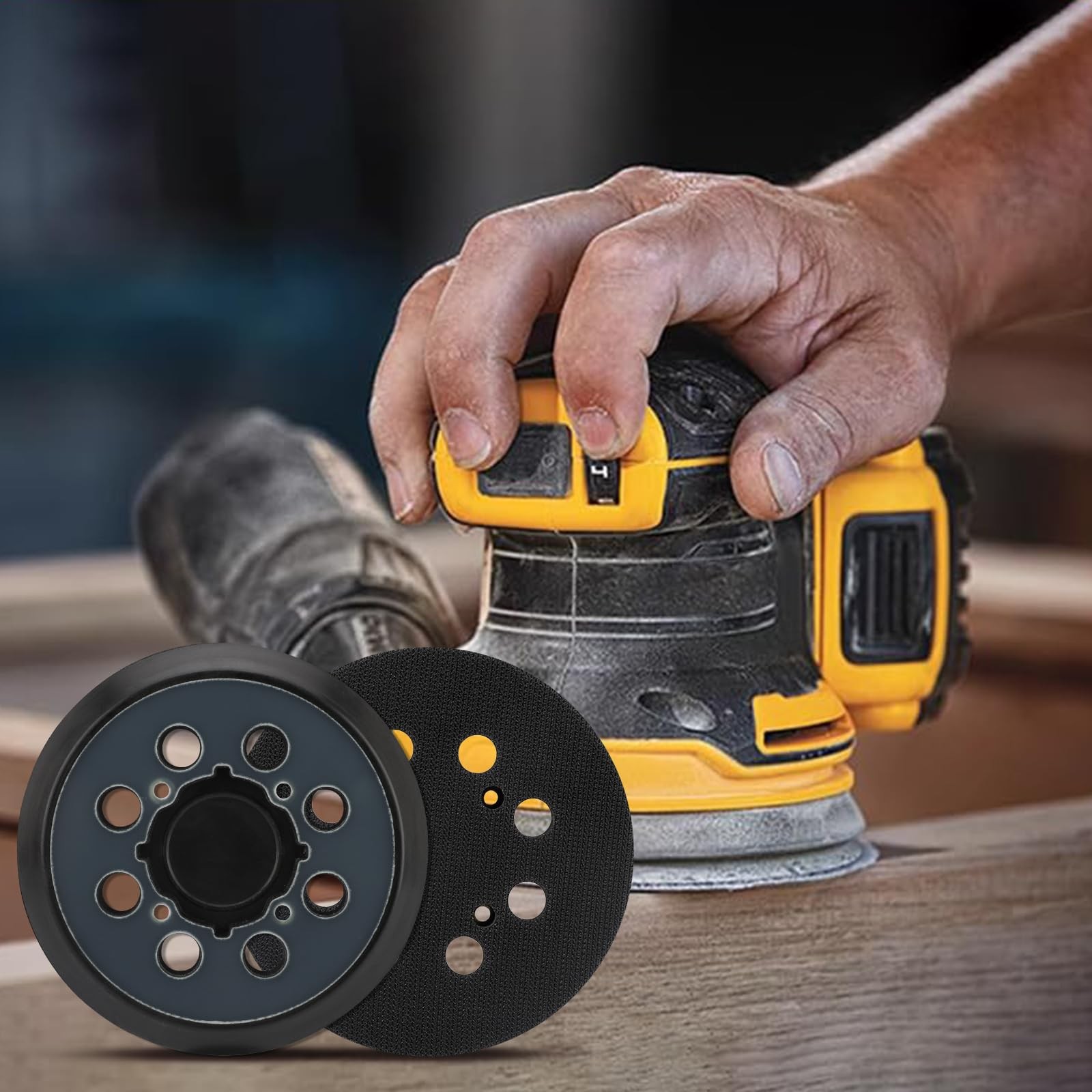 2 Pack Sander Pad for Dewalt DWE64233 & N329079, 5″ 8 Hole Hook and Loop Orbital