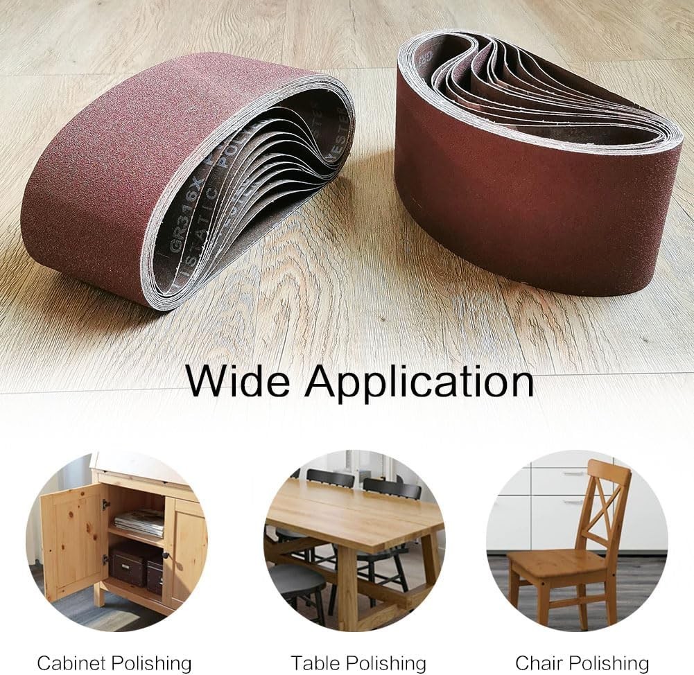 3×21 Inch Sanding Belt Pack – 12 Pcs of Aluminum Oxide for Pro Sanding