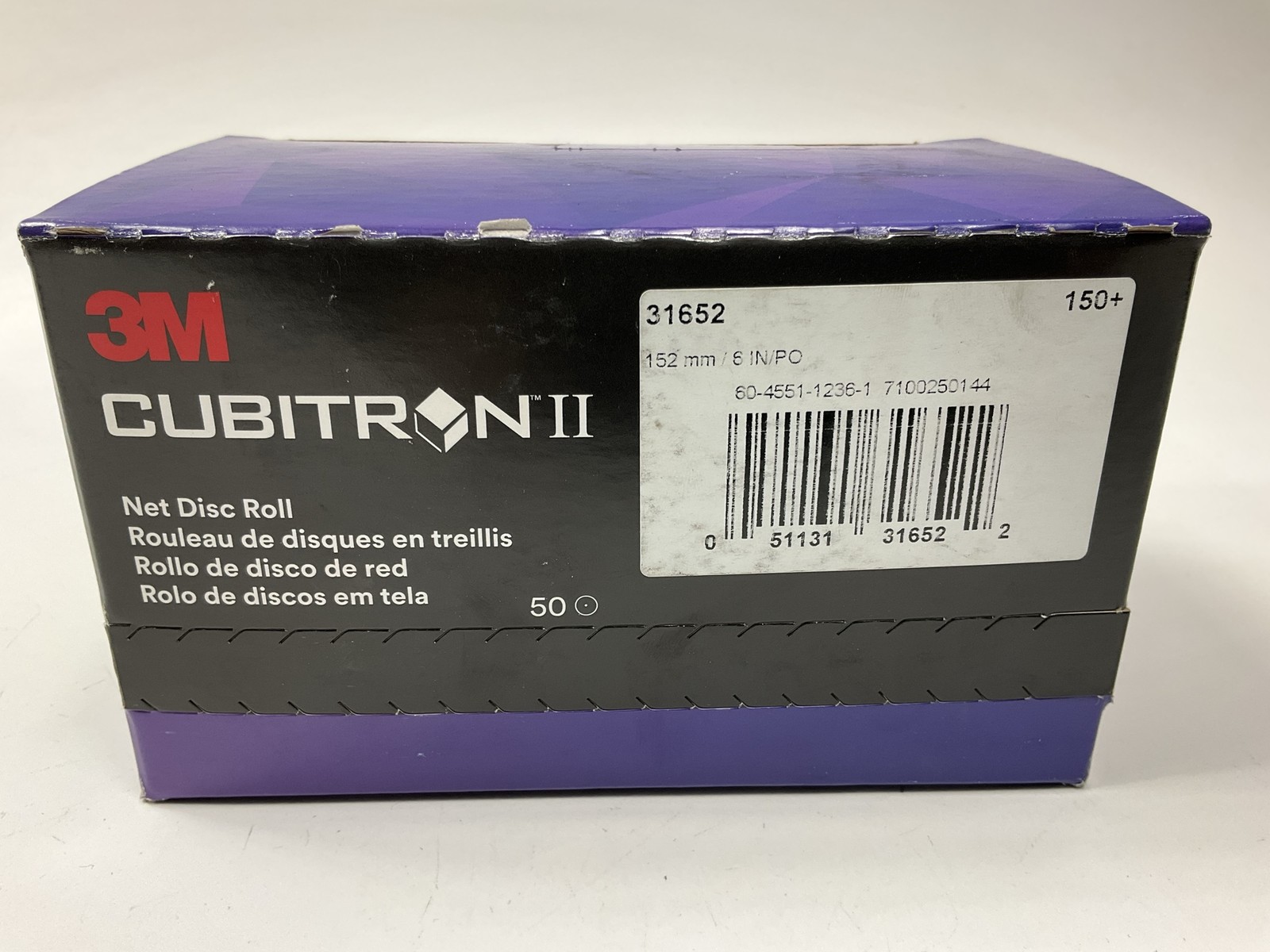 3M 31652 Cubitron II Net Sanding Abrasive Disc Roll, 150+, 6″, 50 Discs Total